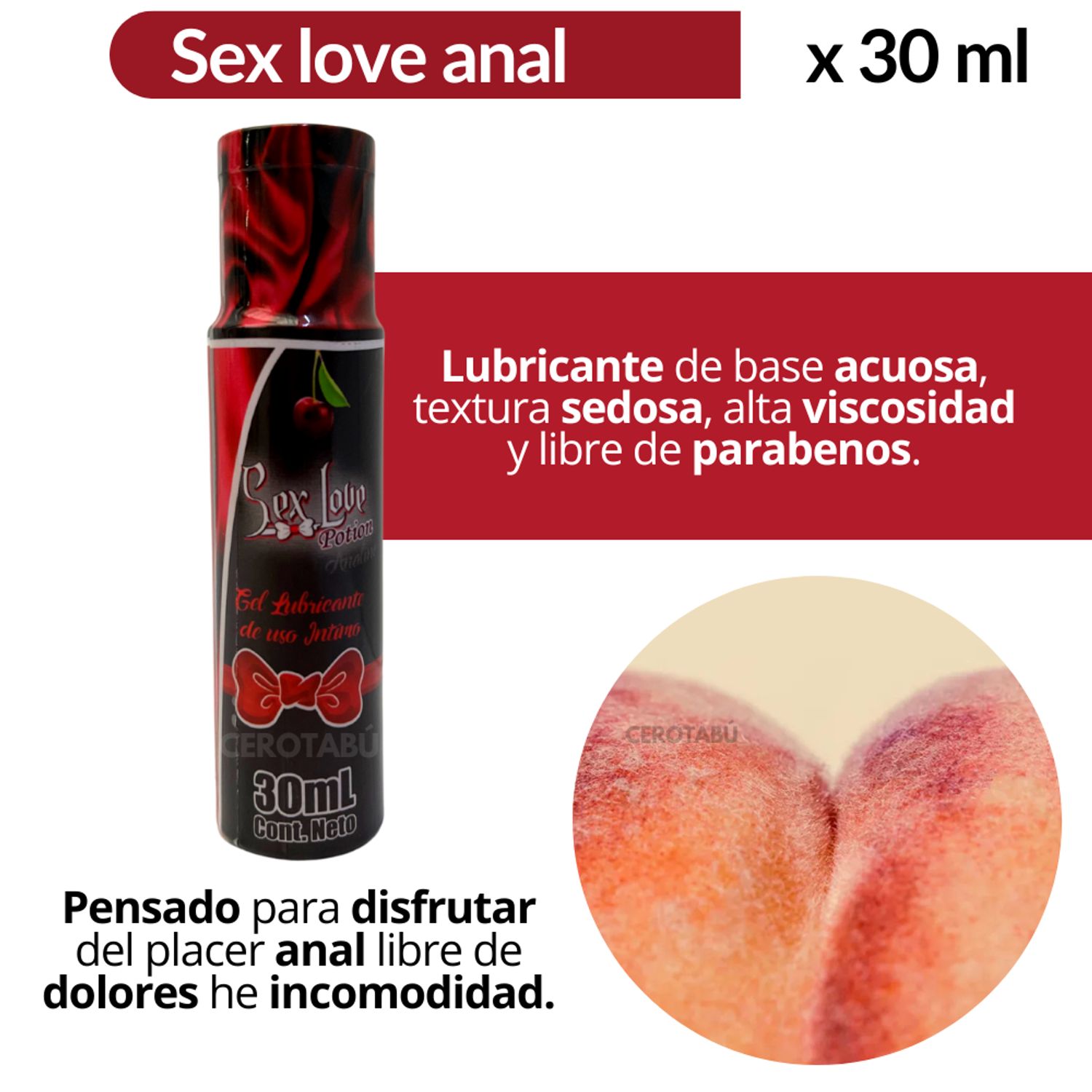 Lubricante Anal Gel 30 Ml + Crema Anal 5g Dilatadores Anales GENERICO