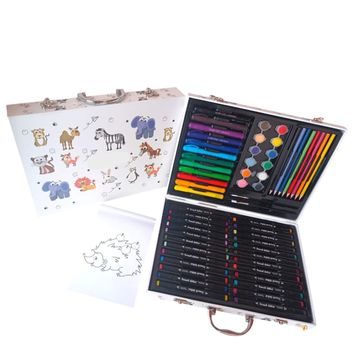 INFANTILES CAJUROMIX - Kit Completo Pintura colores marcadores Y Plantillas Dibujo