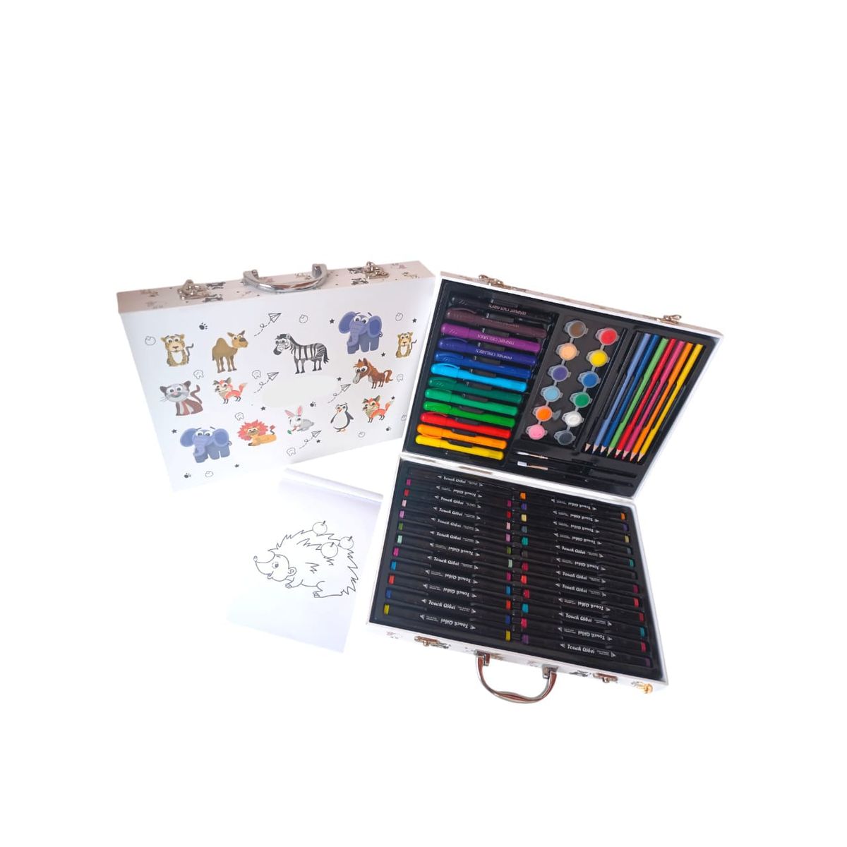 INFANTILES CAJUROMIX - Kit Completo Pintura colores marcadores Y Plantillas Dibujo