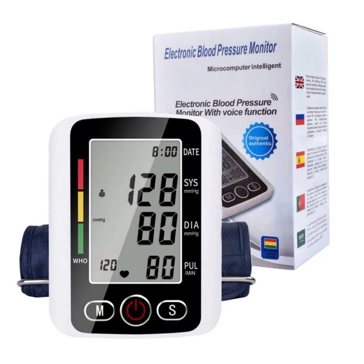 GENERICO - Tensiómetro Brazo Digital Frecuencia Cardiaca Con Voz