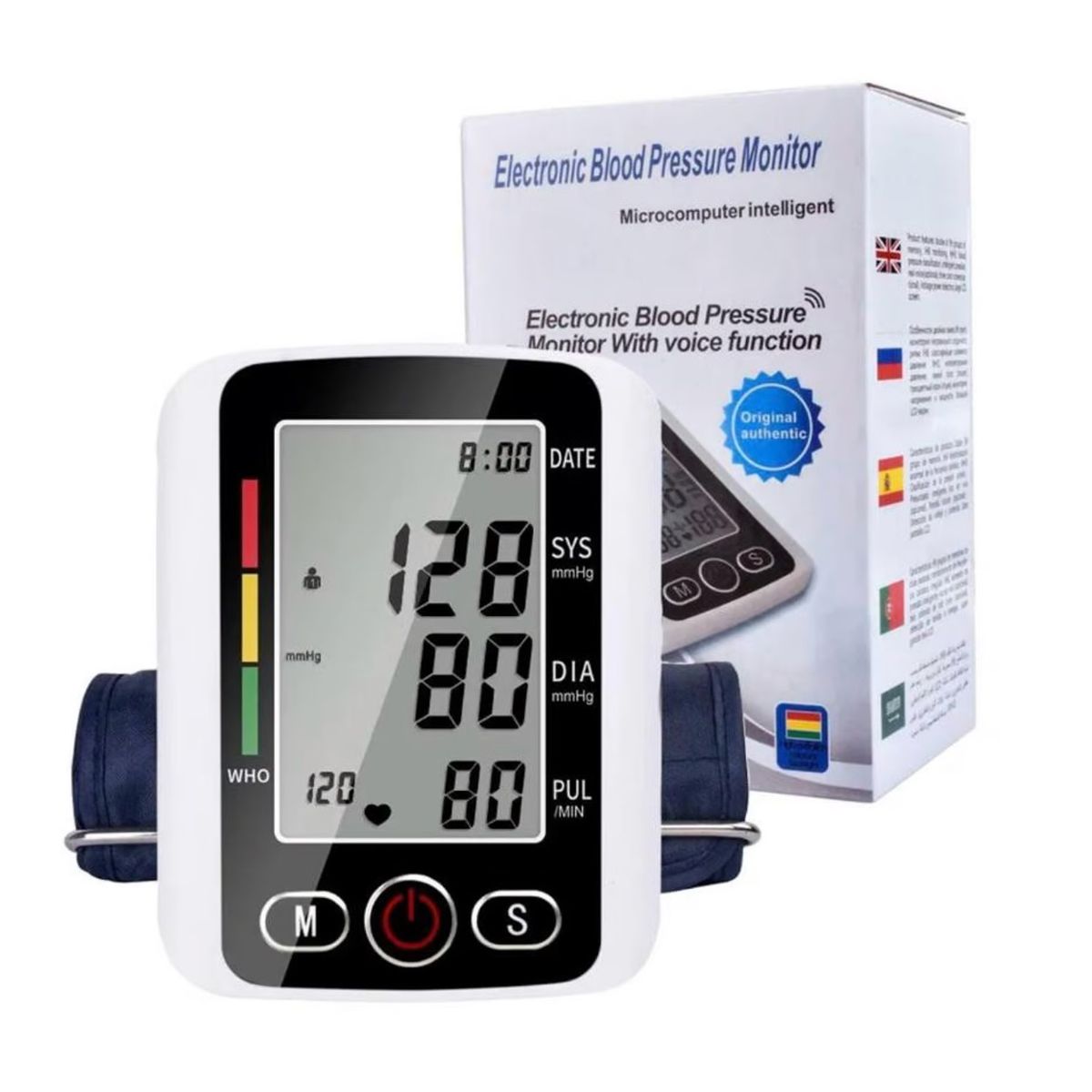 GENERICO - Tensiómetro Brazo Digital Frecuencia Cardiaca Con Voz