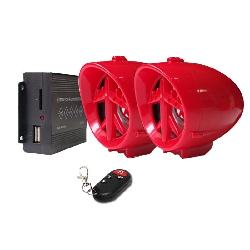 SEISA - Parlantes Y Alarma Para Moto Bluetooth Mp3 Radio Con Control