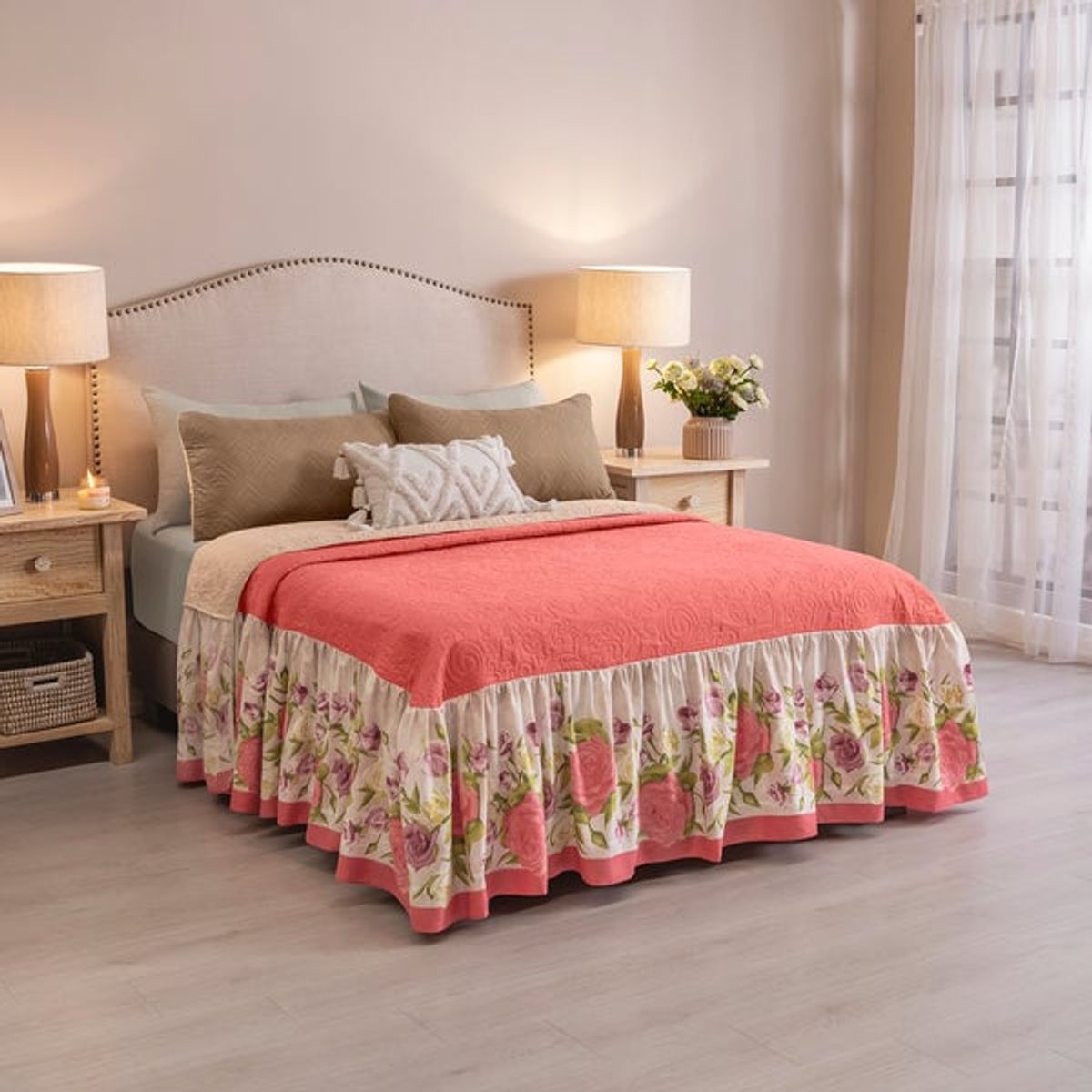 VIANNEY - Colcha Rosalia Talla Doble con Doble Vista Vianney