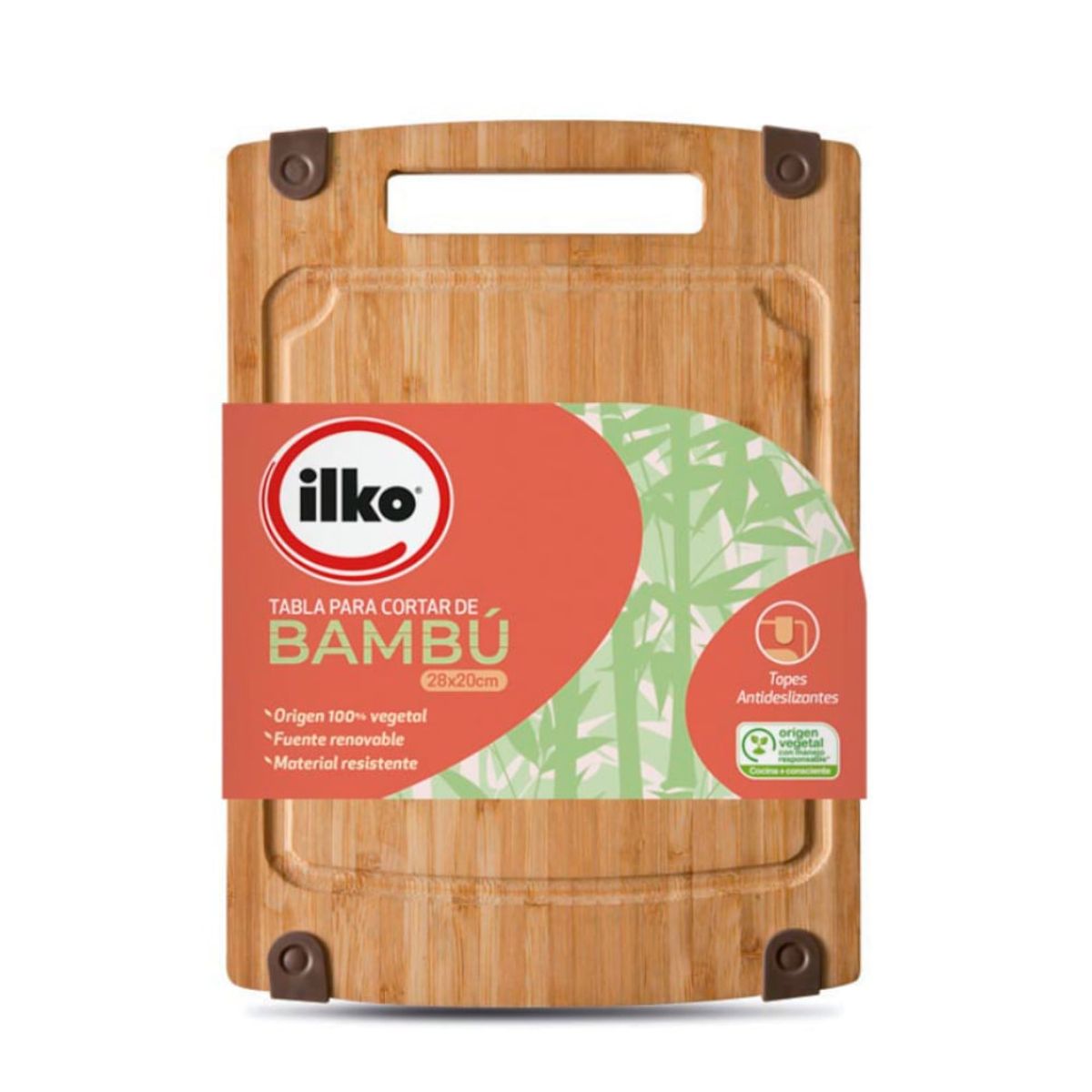 ILKO - Tabla Cortar Bambú 1,5 Natural Pequeña Design