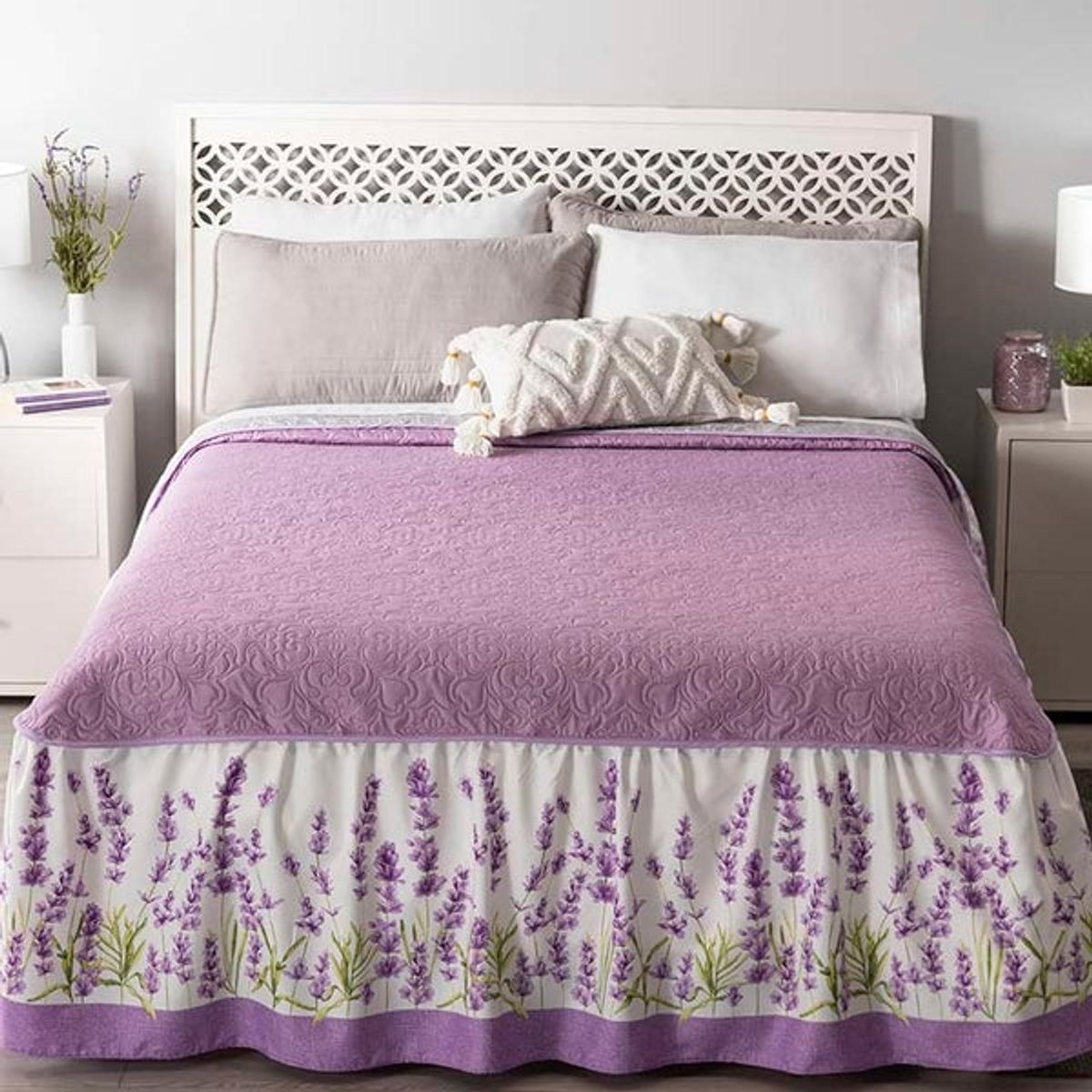 VIANNEY - Colcha Lavanda King Size Vianney