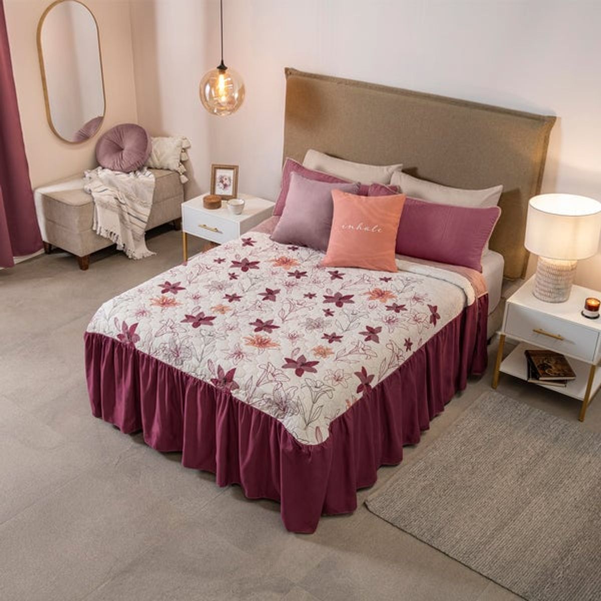 VIANNEY - Colcha Azálea Talla King con Doble Vista Vianney