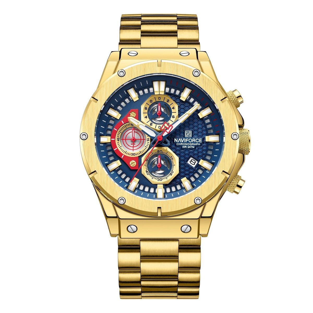 NAVIFORCE - Reloj Dorado Para Hombre Naviforce Elegante Casual Multifunción Cuarzo