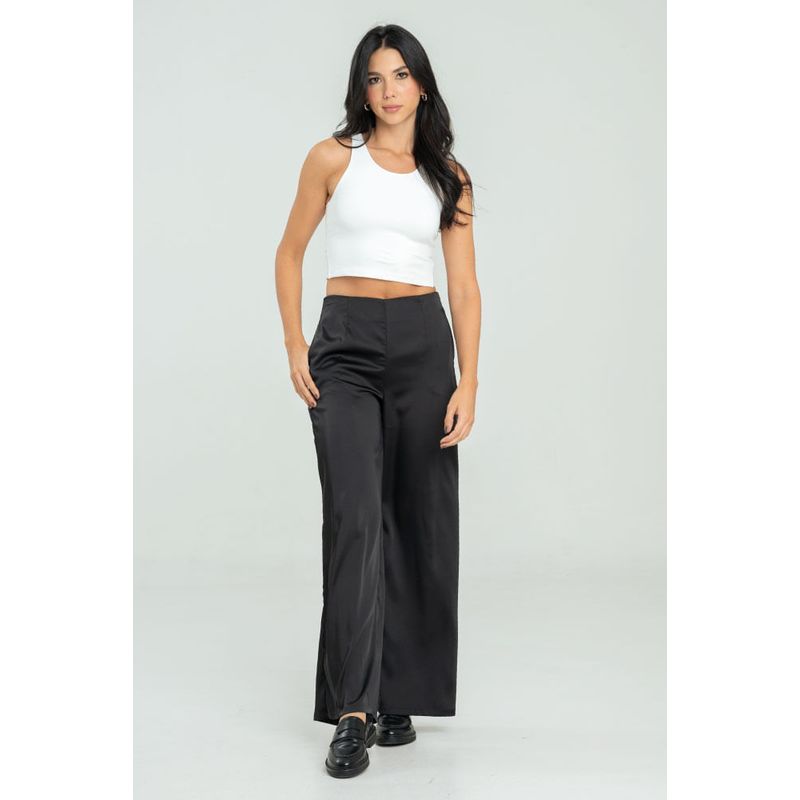 RAGGED - Pantalon palazzo monaco Negro Ragged