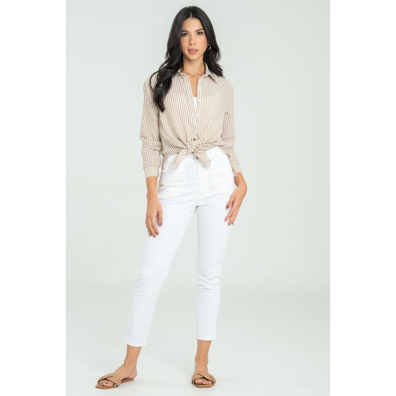 RAGGED - Pantalon skinny 5 bolsillos Blanco crudo Ragged