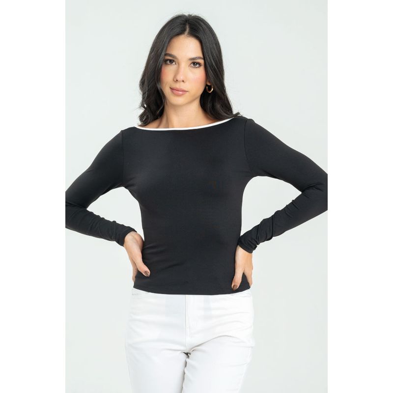 RAGGED - Top skylhar Negro Ragged