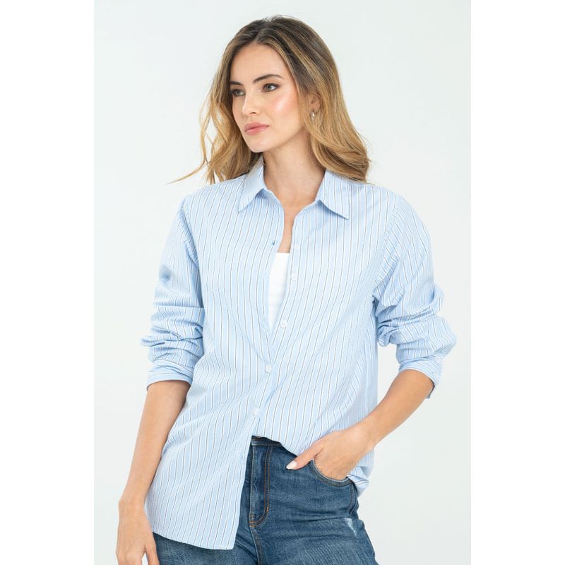 RAGGED - Camisa oversize rayas Azul oscuro Ragged