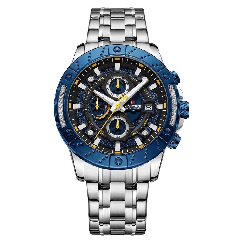 NAVIFORCE - Reloj De Marca Para Hombre Naviforce Elegante Cronógrafos Plateado