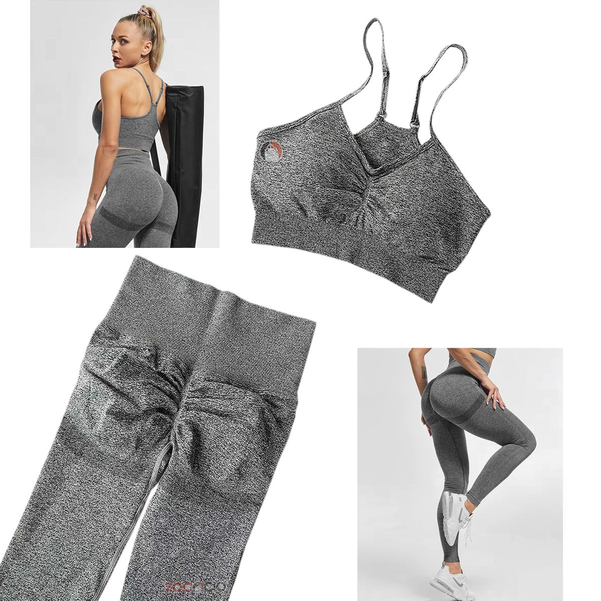 ZOCOCIO - Conjunto Deportivo 2pcs Largo Para Gym Yoga Entrenamiento