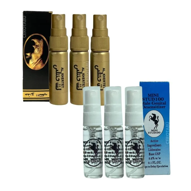 GENERICO - x6 Lubricante Retardante Sexual Masculino Rhino Mini Stud 100