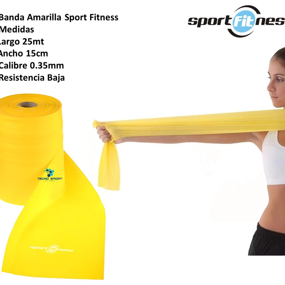 SPORTFITNESS - Banda Elastica Theraband Sportfitness Resistencia Baja 25mt