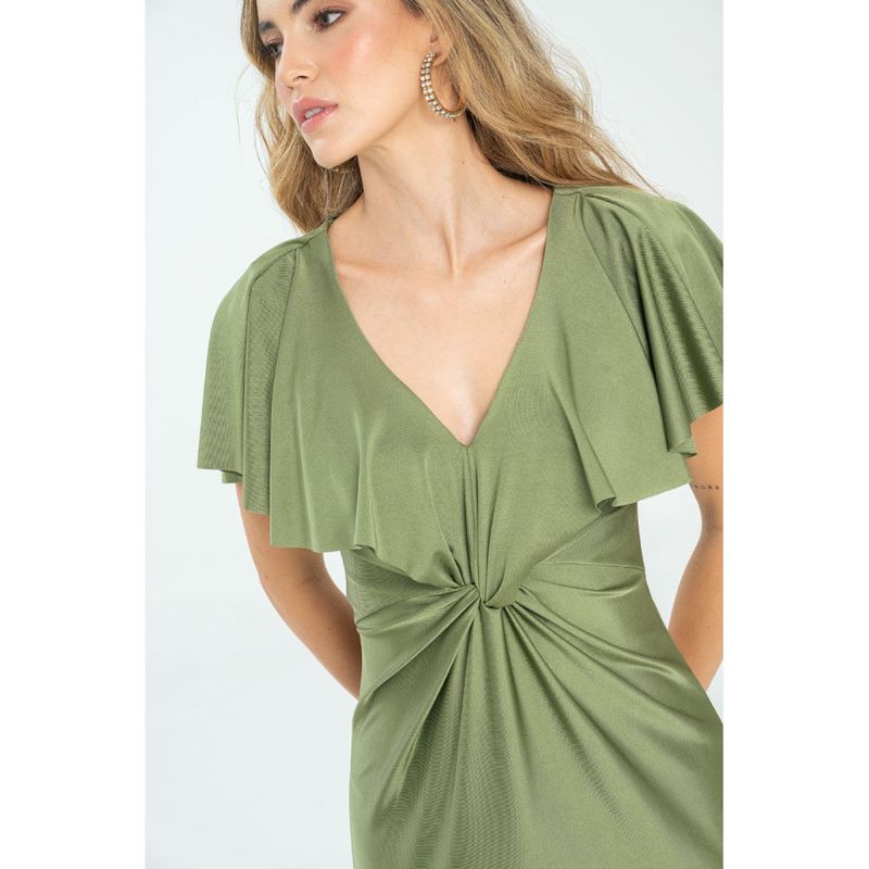 RAGGED - Vestido mermaid Verde olivo Ragged