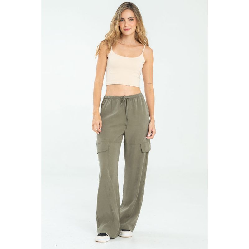 RAGGED - Pantalon jareta Verde militar Ragged