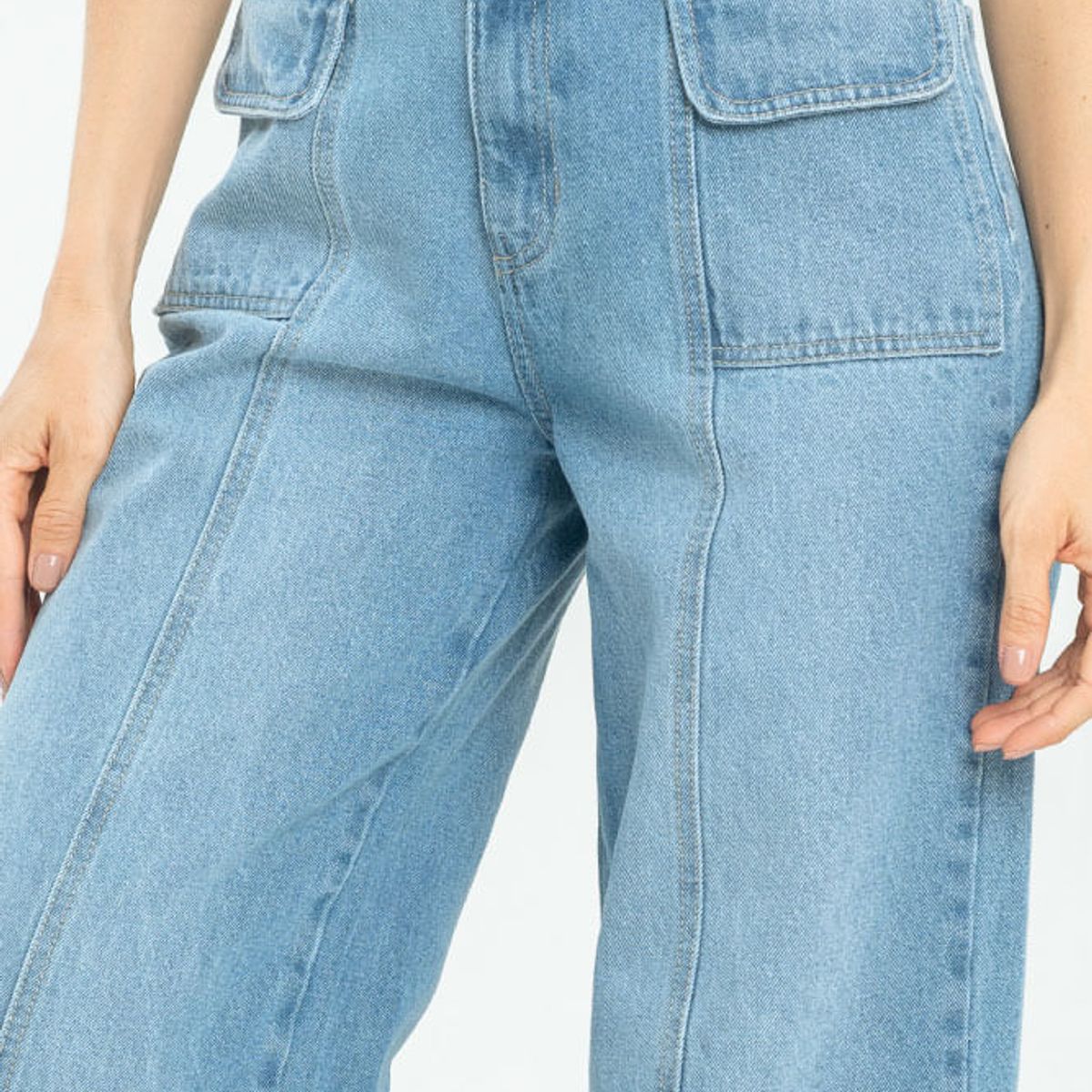 RAGGED - Jeans wide leg cortes Azul medio Ragged