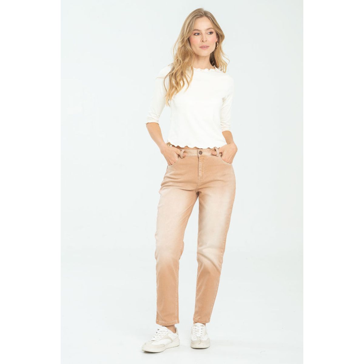 RAGGED - Jeans mom militar Cafe medio Ragged