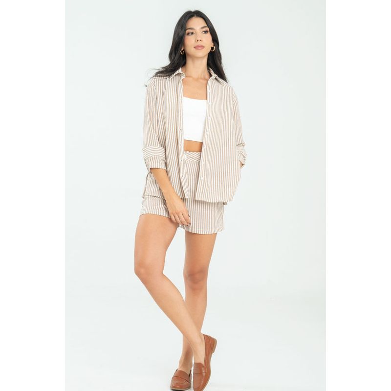RAGGED - Short rayas Beige medio Ragged