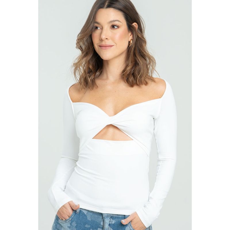 RAGGED - Top element Blanco crudo Ragged