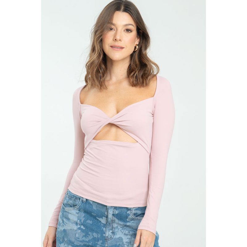 RAGGED - Top element Rosado palo de rosa Ragged