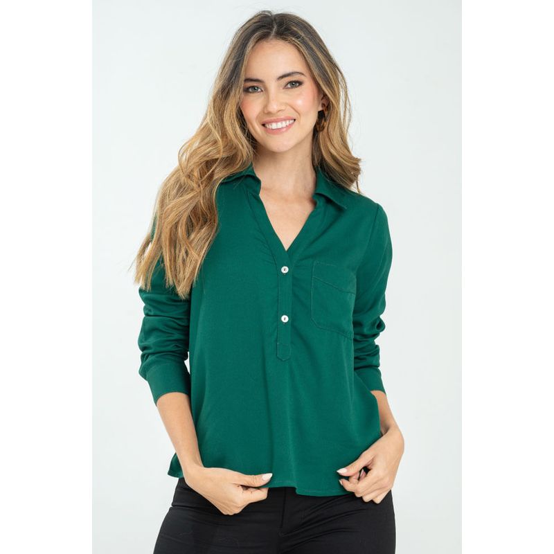 RAGGED - Camisa mangostino Verde oscuro Ragged