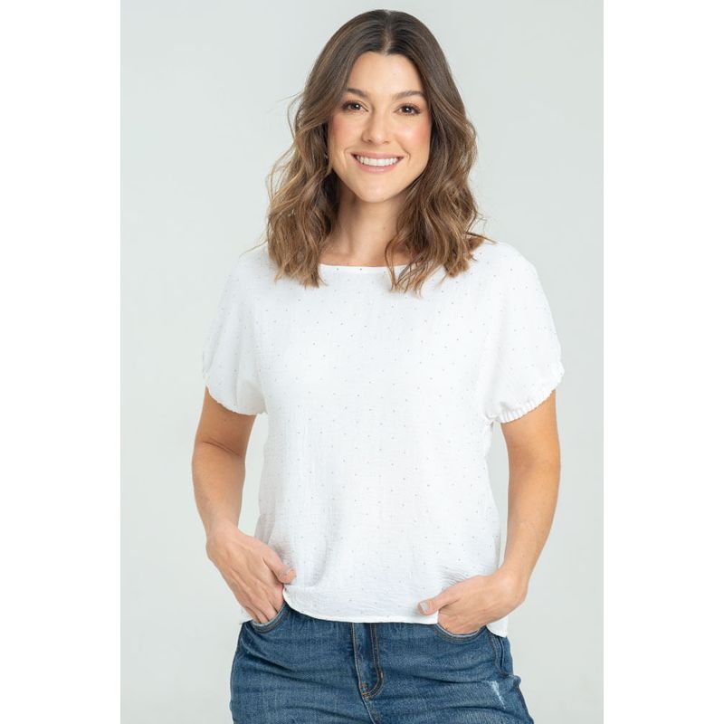 RAGGED - Blusa destellos Blanco crudo Ragged