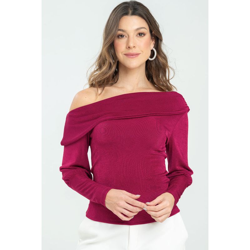 RAGGED - Blusa moxie Borgoña Ragged