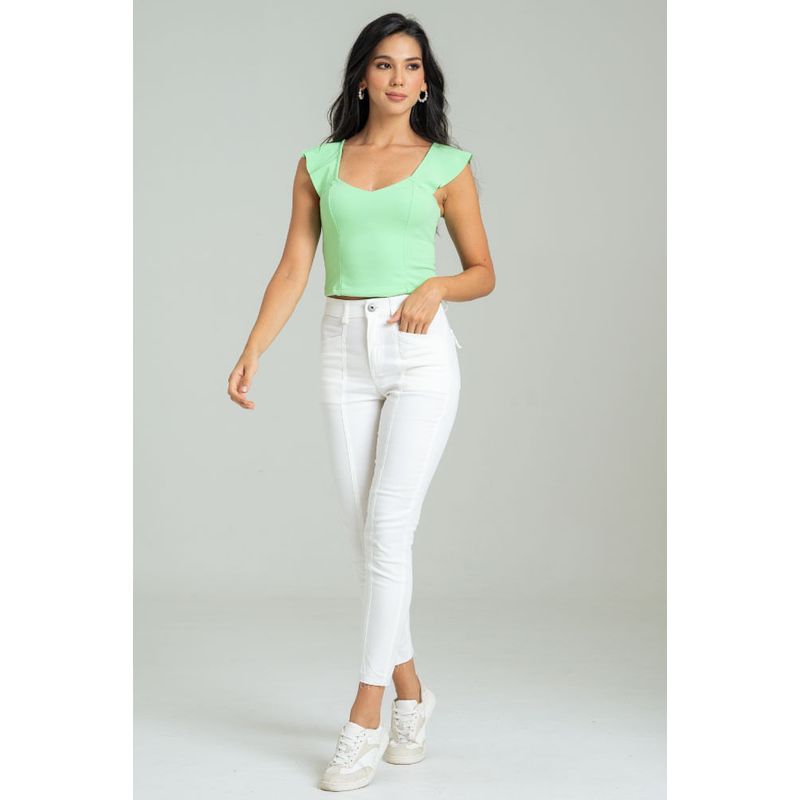 RAGGED - Pantalon drill mangle Blanco crudo Ragged