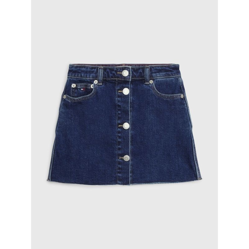 TOMMY HILFIGER - Minifalda De Niña Jeans Con Botones Tommy Hilfiger