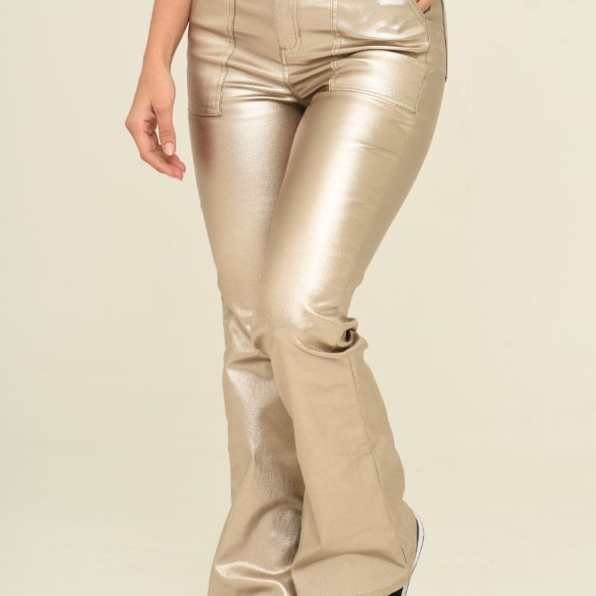 RAGGED - Pantalon metalizado Oro Ragged