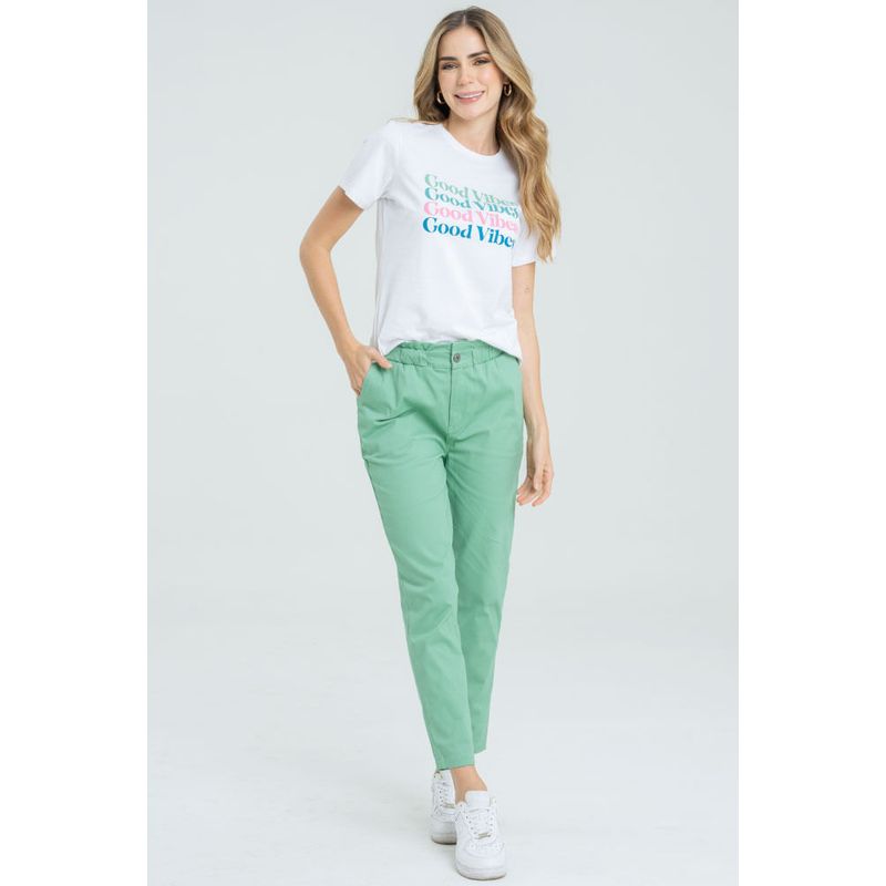 RAGGED - Pantalon paper bag drill Verde marino Ragged