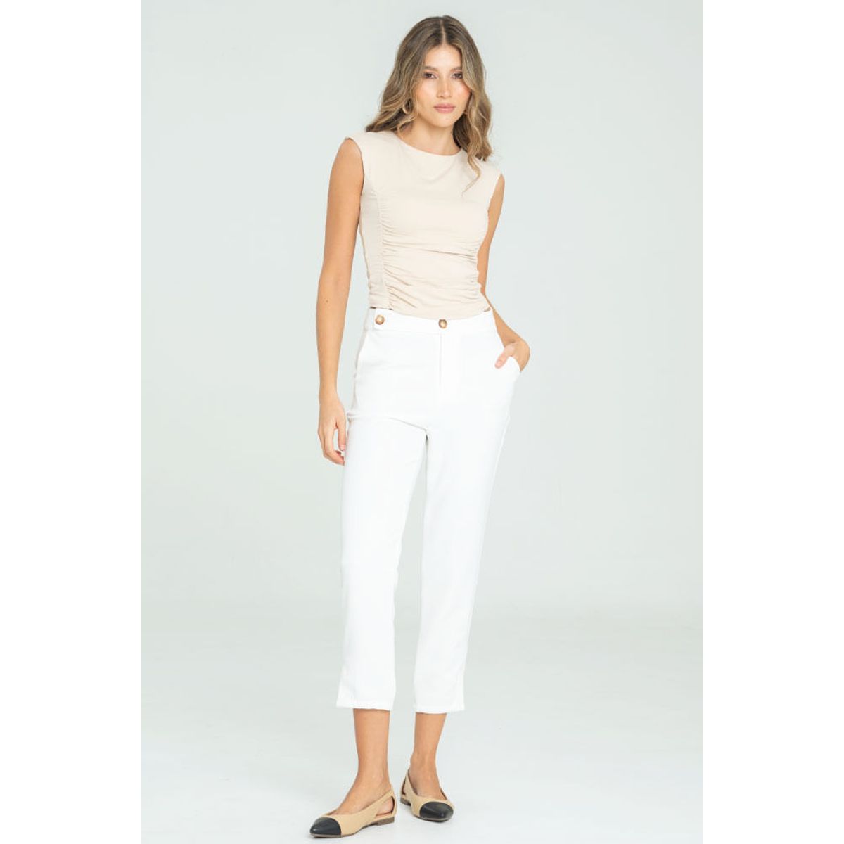 RAGGED - Pantalon reveillon Blanco crudo Ragged