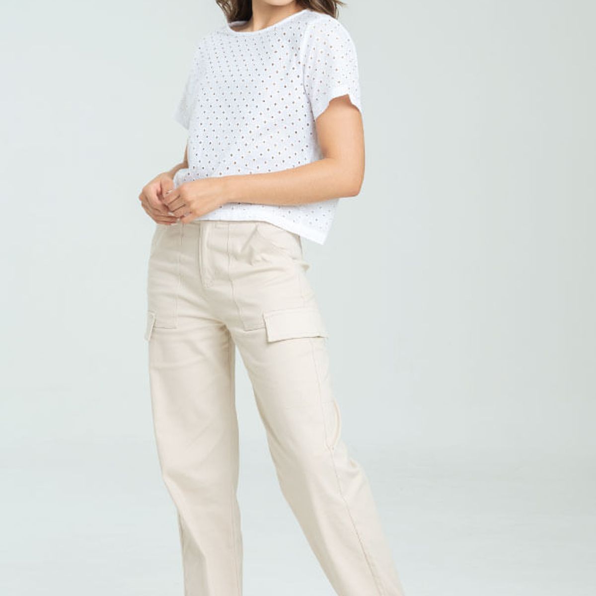 RAGGED - Pantalon drill lena Beige claro Ragged.