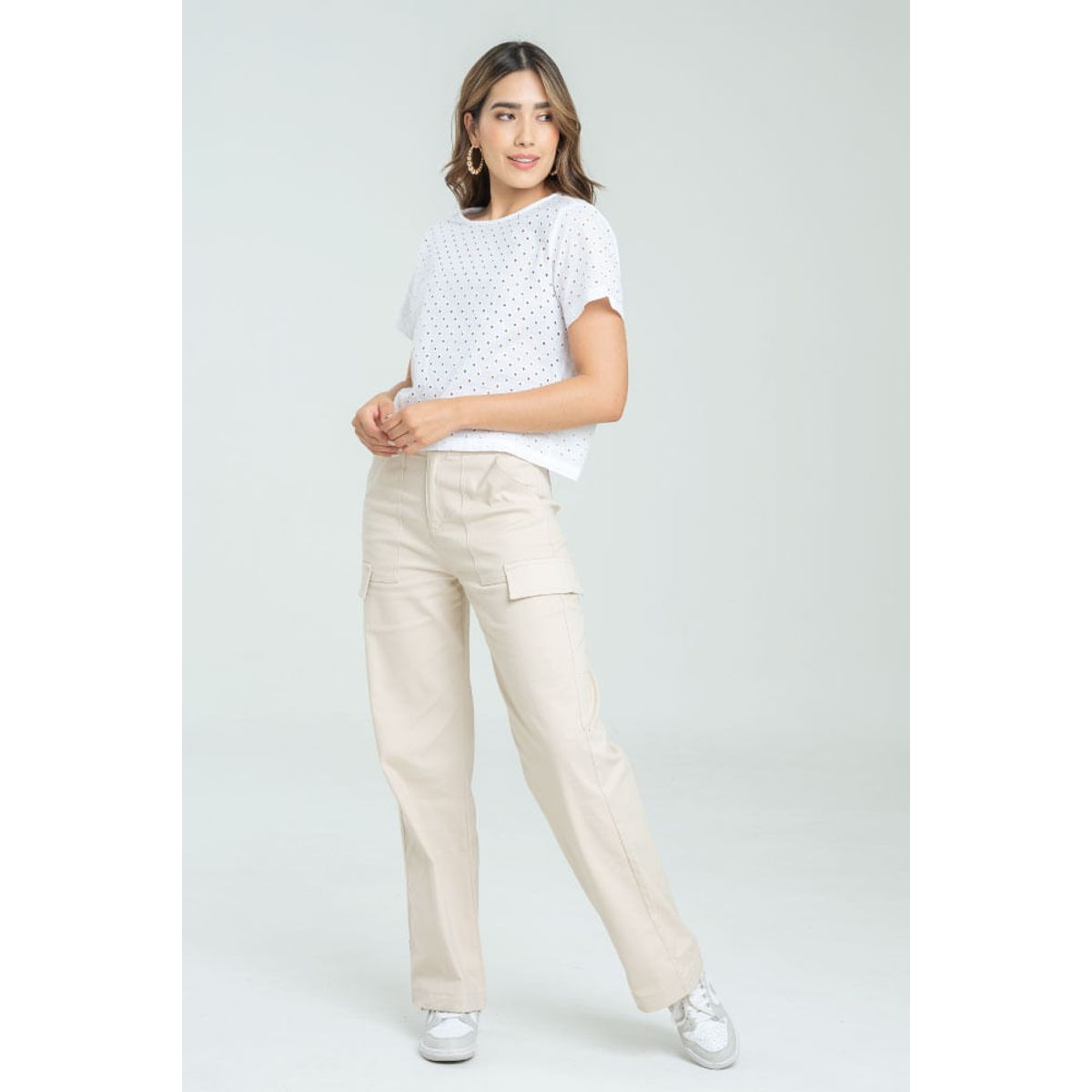 RAGGED - Pantalon drill lena Beige claro Ragged.