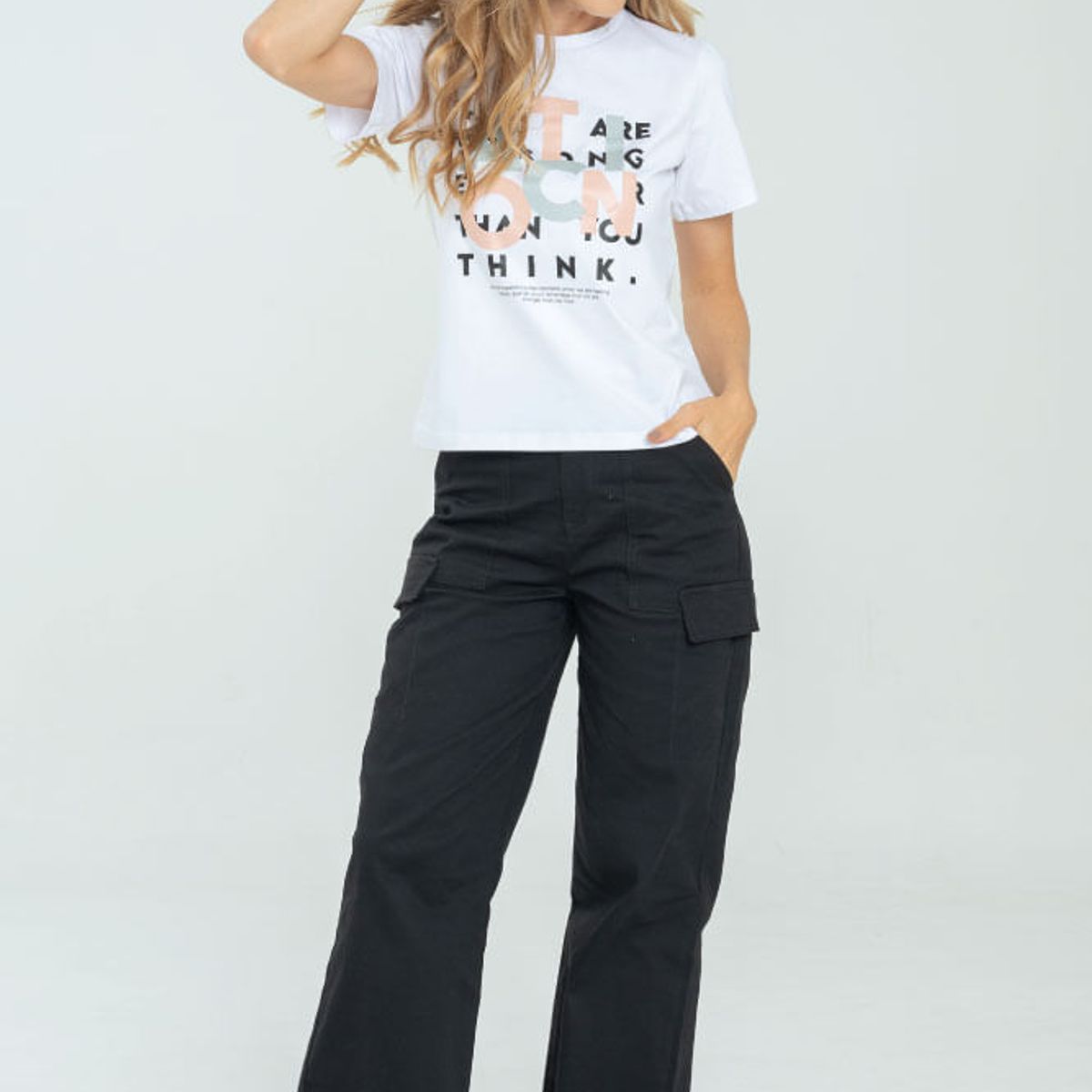 RAGGED - Pantalon drill lena Negro Ragged.