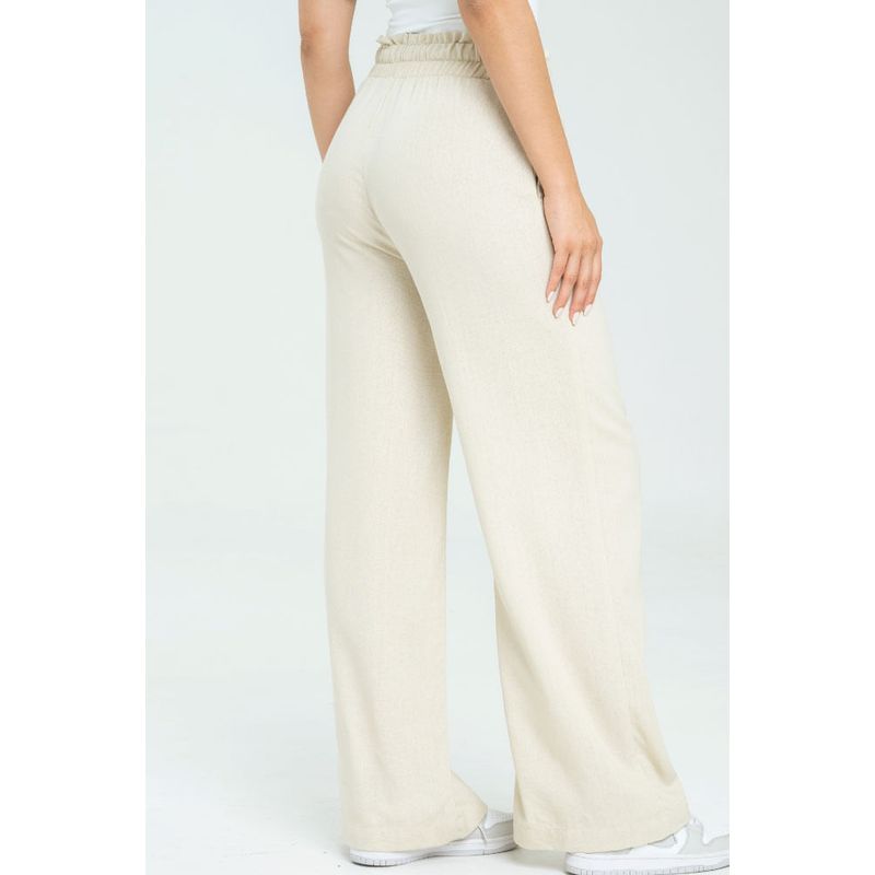 RAGGED - Pantalon ancho lino Beige medio Ragged