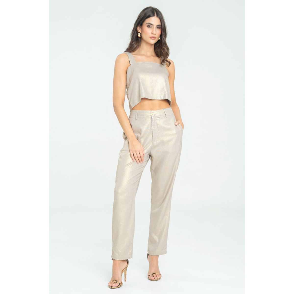 RAGGED - Pantalon lino shine Cafe taupe Ragged.