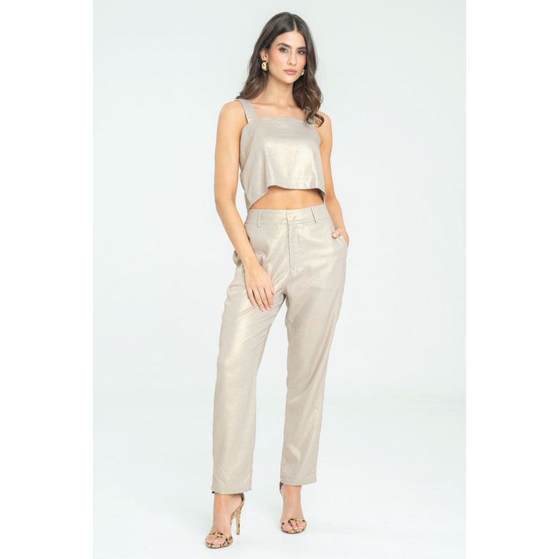 RAGGED - Pantalon lino shine Cafe taupe Ragged