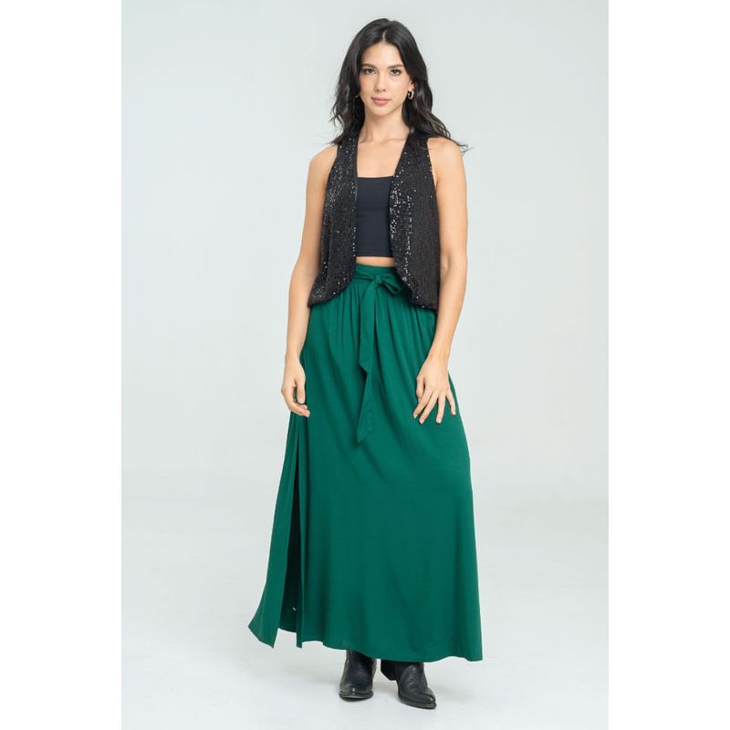 RAGGED - Falda larga chleo Verde oscuro Ragged