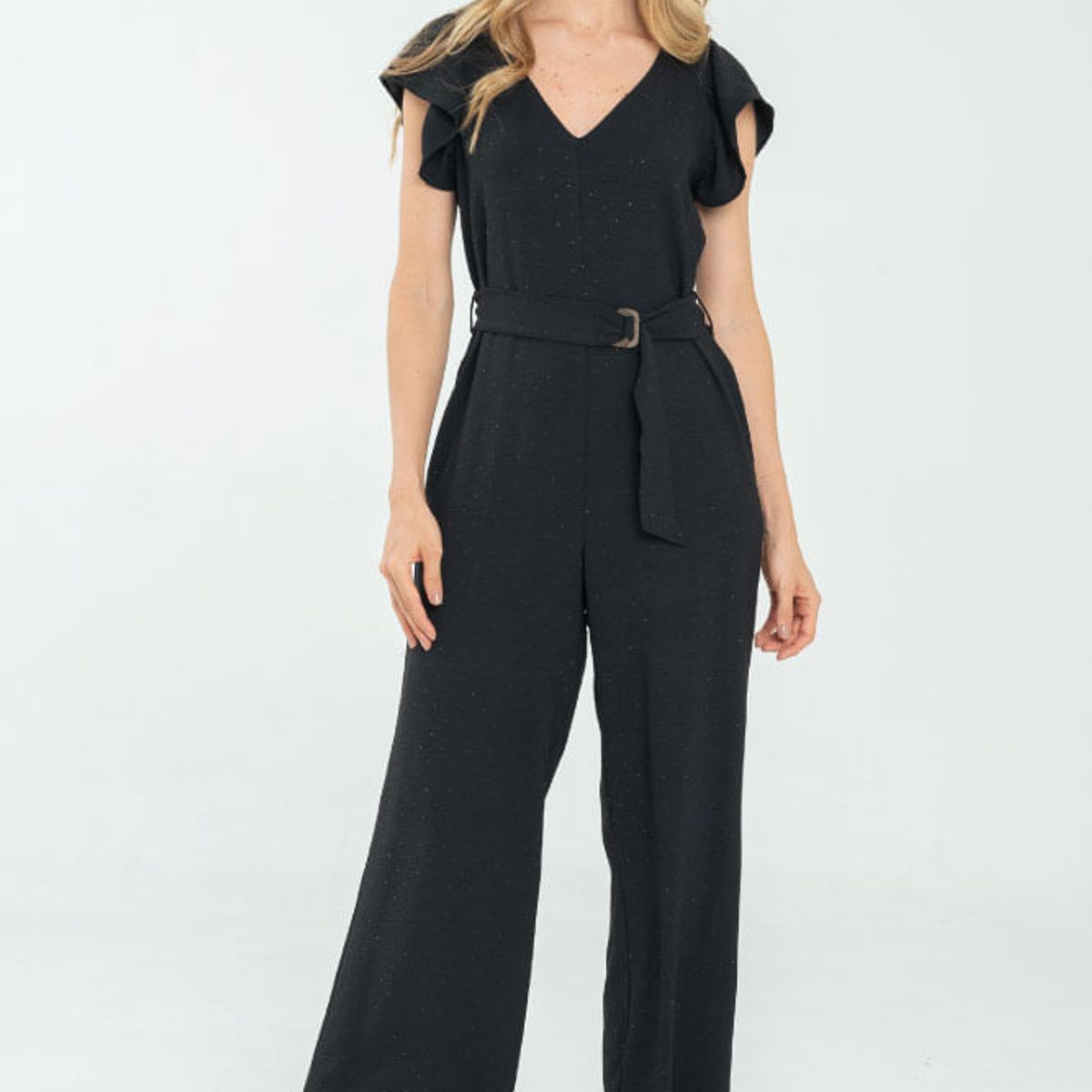 RAGGED - Enterizo largo shine Negro Ragged