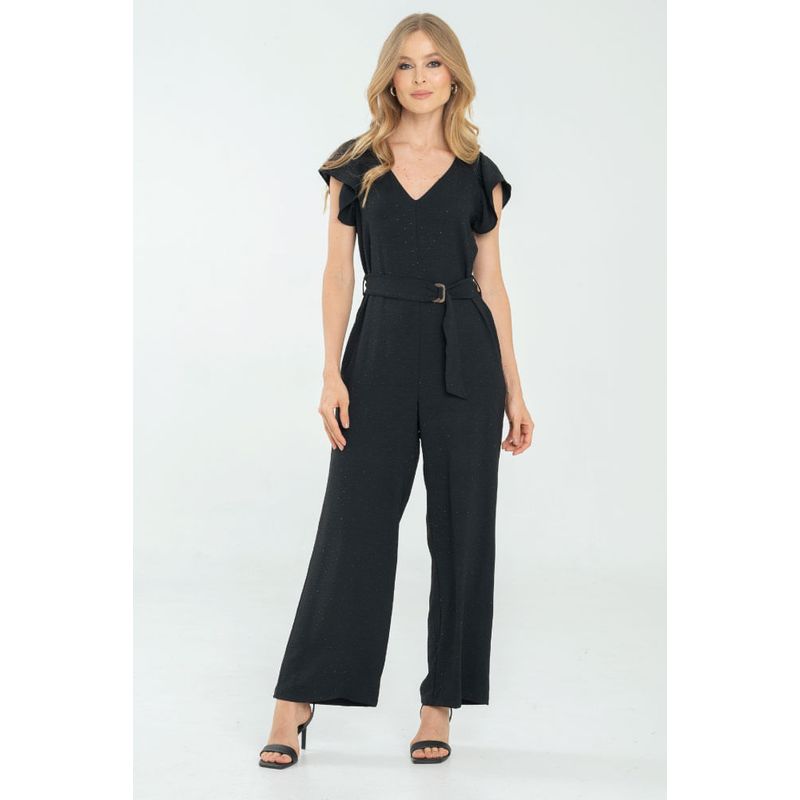 RAGGED - Enterizo largo shine Negro Ragged