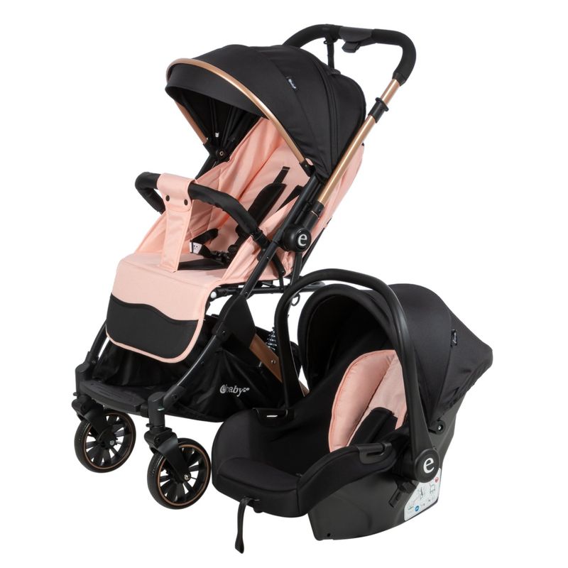EBABY - Coche Maleta Reversible+ Portabebé SPARROW  EB170 Rosa
