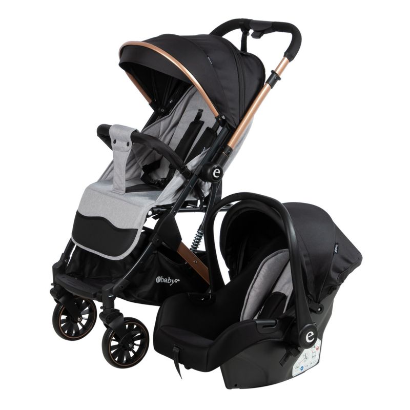 EBABY - Coche Maleta Reversible+ Portabebé SPARROW  EB170 Gris