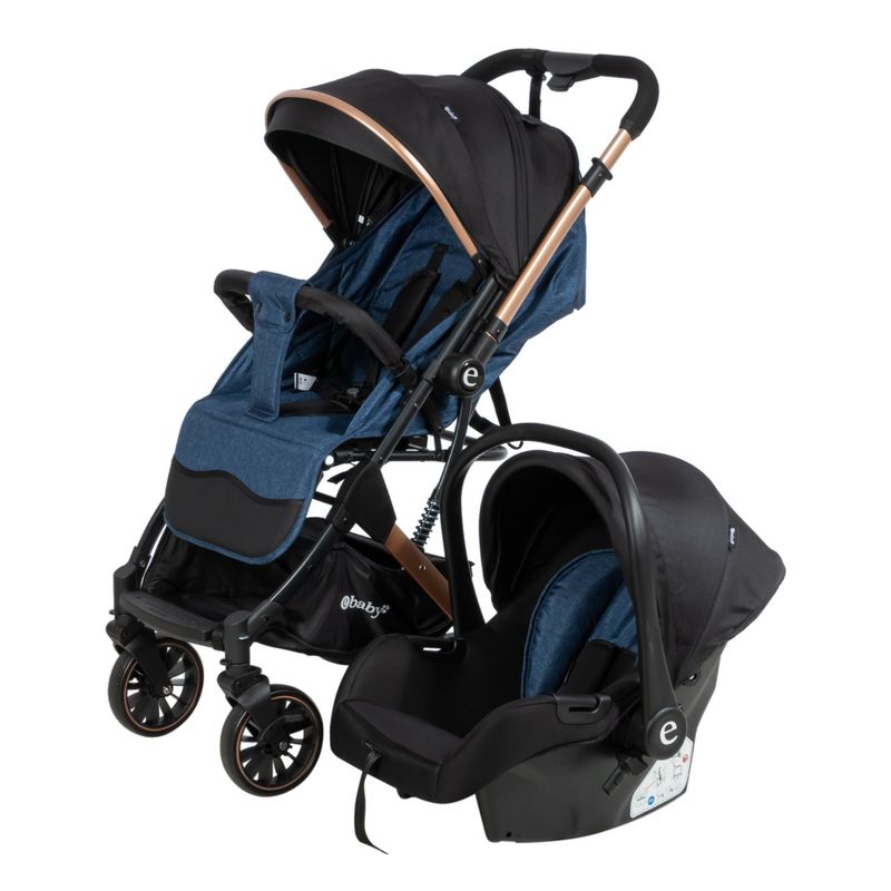 EBABY - Coche Maleta Reversible+ Portabebé SPARROW  EB170 Azul