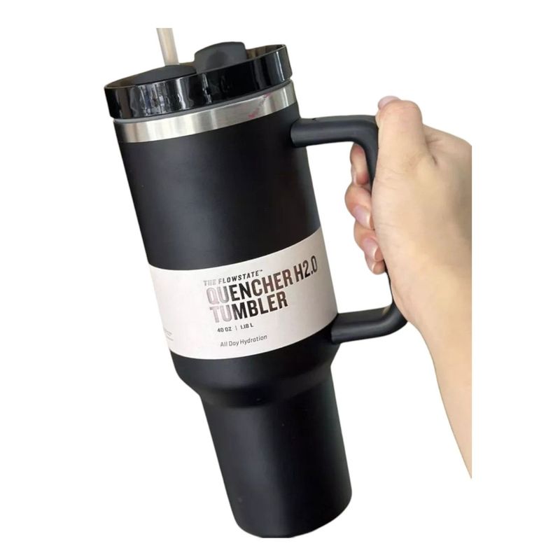 GENERICO - Termo Térmico Grande Con Tapa y Pitillo Para Cafe o Agua