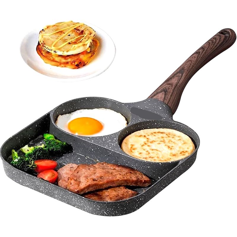 GENERICO - Sartén Antiadherente 3 en 1 Huevos y Pancakes