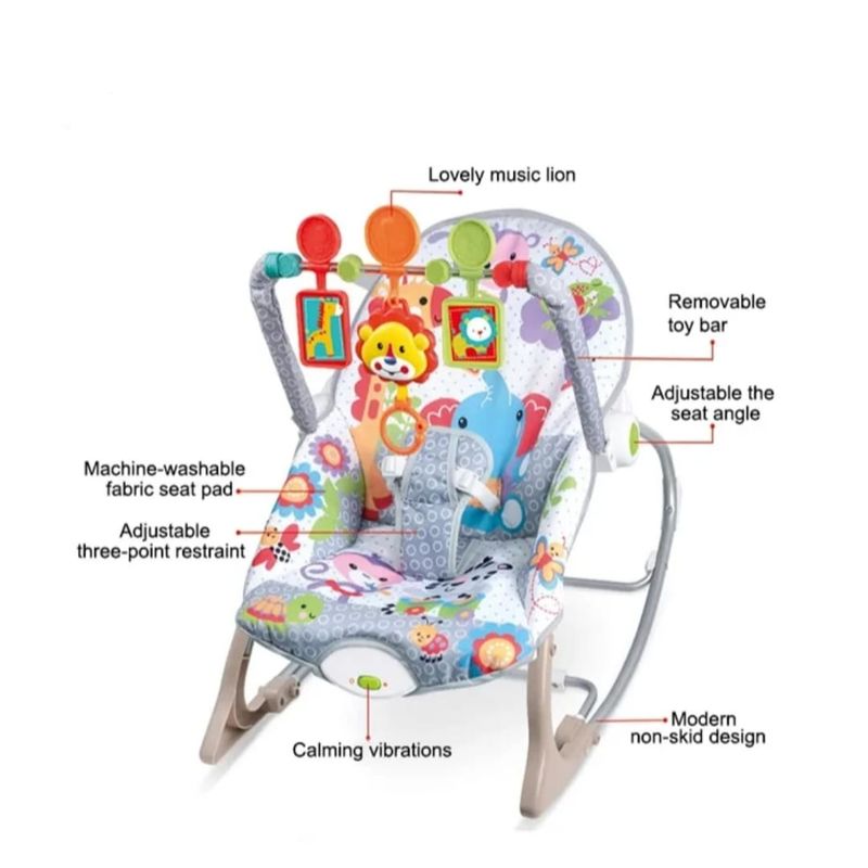 GENERICO - Silla Mesedora Vibradora y Musical Rocker Niño Toldillo