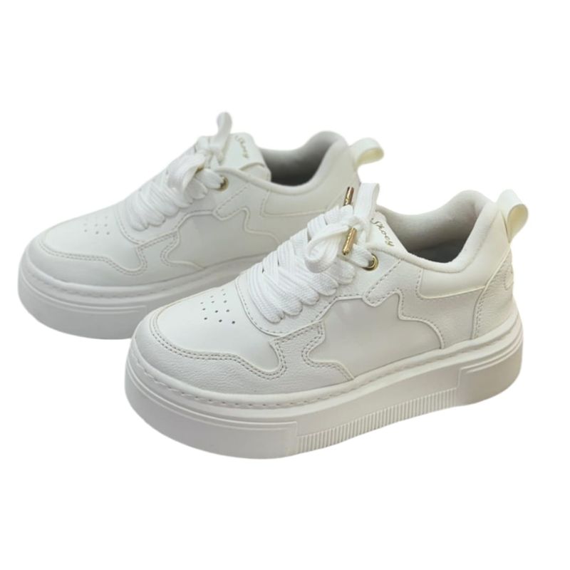 EVEGONZ - Tenis Casual Cómodo Calzado Blanco de Mujer